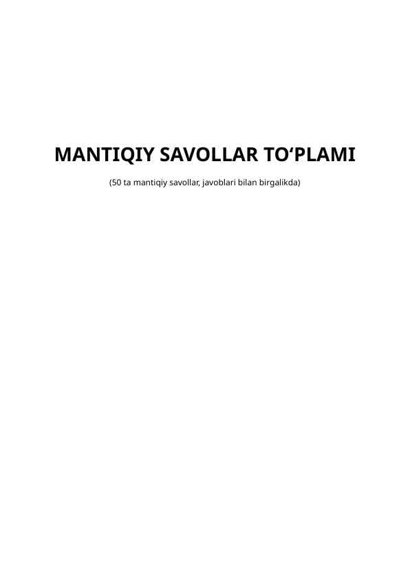 Mantiqiy savollar to‘plami