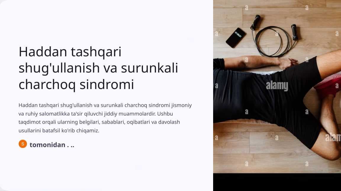 Haddan tashqari shug'ullanish va surunkali charchoq sindromi