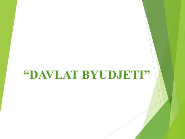 DAVLAT BYUDJETI