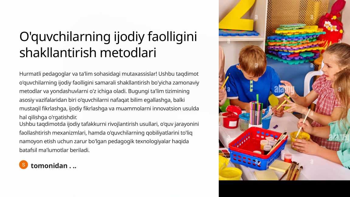 O'quvchilarning ijodiy faolligini shakllantirish metodlari