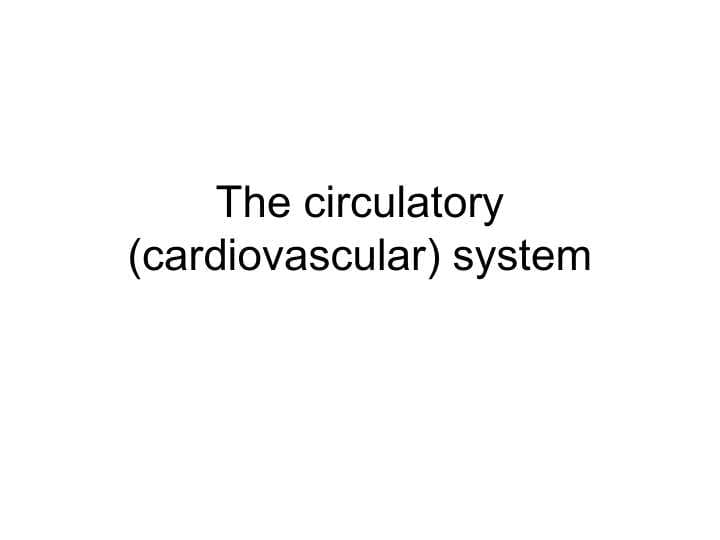 The circulatory (cardiovascular) system ppt