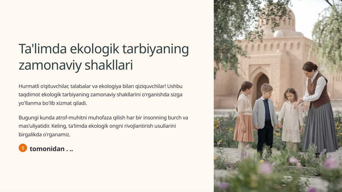 Ta'limda ekologik tarbiyaning zamonaviy shakllari