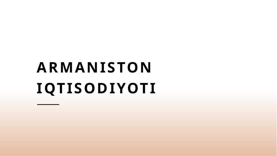 Armaniston iqtisodiyoti
