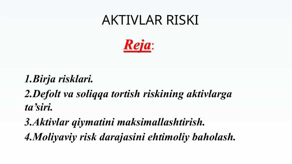 AKTIVLAR RISKI