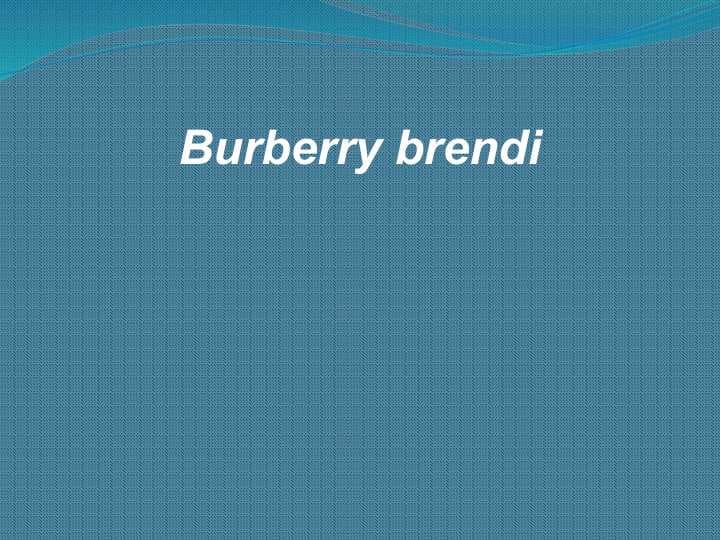 Burberry brendi