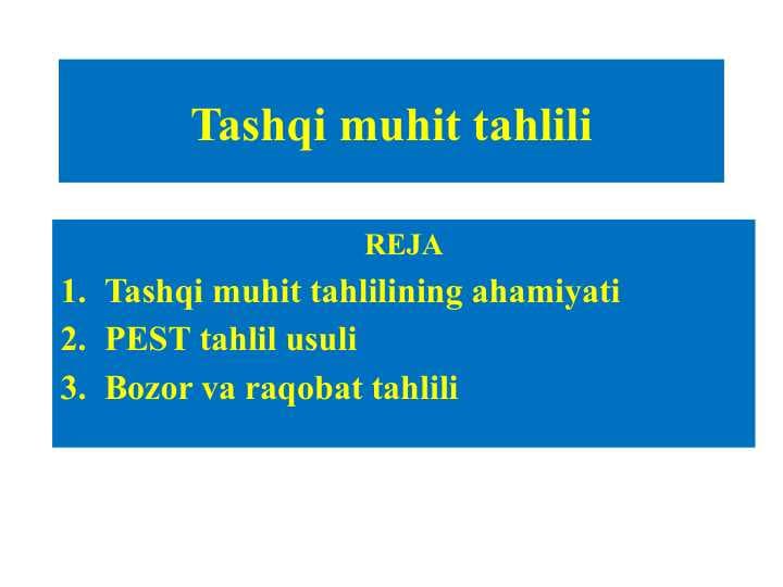 Tashqi muhit tahlili