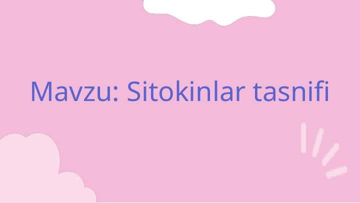 Sitokinlar tasnifi