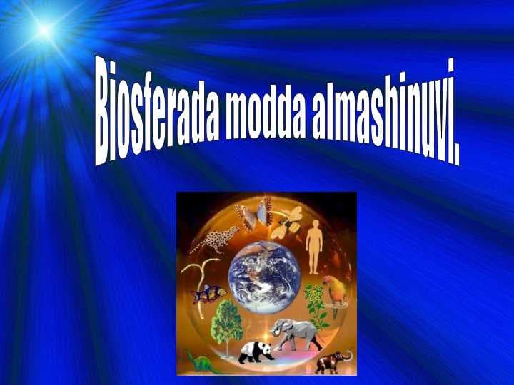 Biosferada modda almashinuvi.