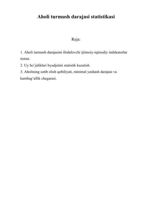 Aholi turmush darajasi statistikasi.doc