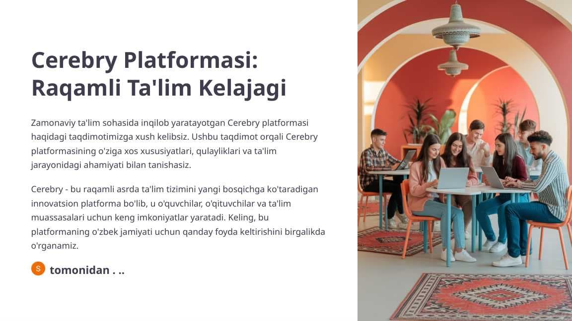 Cerebry Platformasi Raqamli Ta'lim Kelajagi