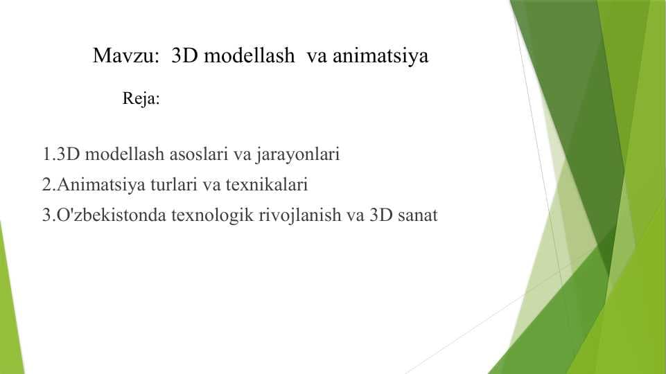 3D modellash  va animatsiya...
