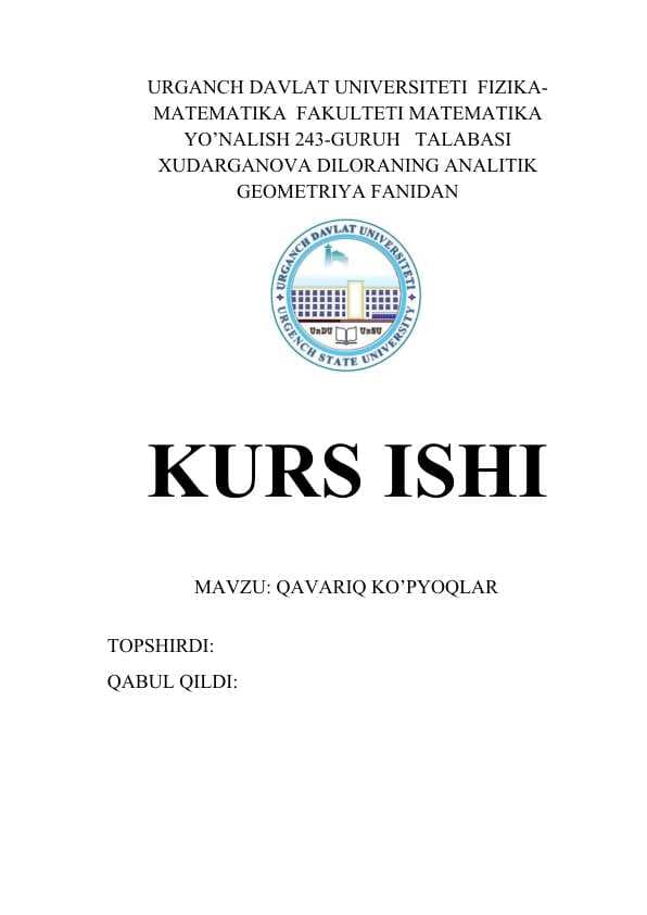 QAVARIQ KO’PYOQLAR (KURS ISHI)