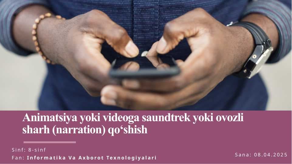 Animatsiya yoki videoga saundtrek yoki ovozli sharh qo'shish