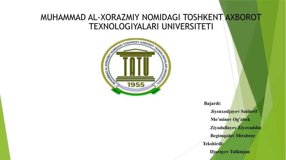 MAVZU:RELYATSIYON ALGEBRA VA RELYATSIYON HISOBLASH MASHINALARI
