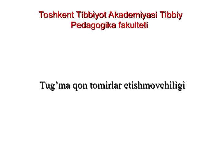 Tug’ma qon tomirlar etishmovchiligi