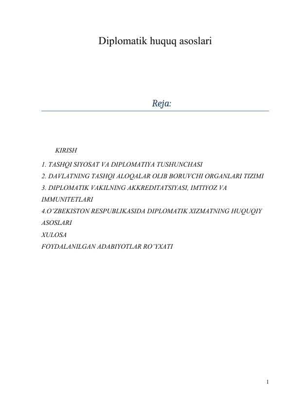 Diplomatik huquq asoslari