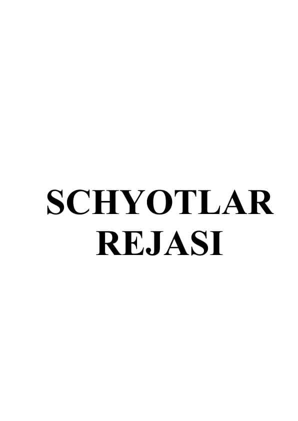 SCHYOTLAR REJASI
