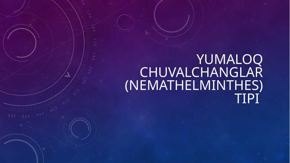 YUMALOQ CHUVALCHANGLAR (NEMATHELMINTHES) TIPI