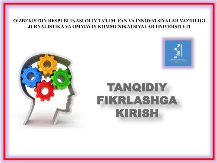 TANQIDIY FIKRLASHGA KIRISH