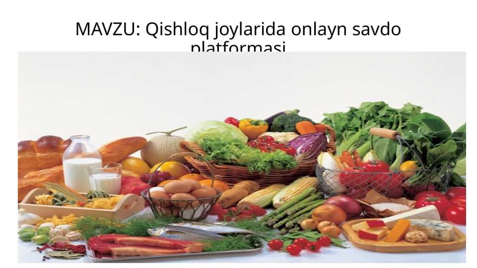 Qishloq joylarida onlayn savdo platformasi