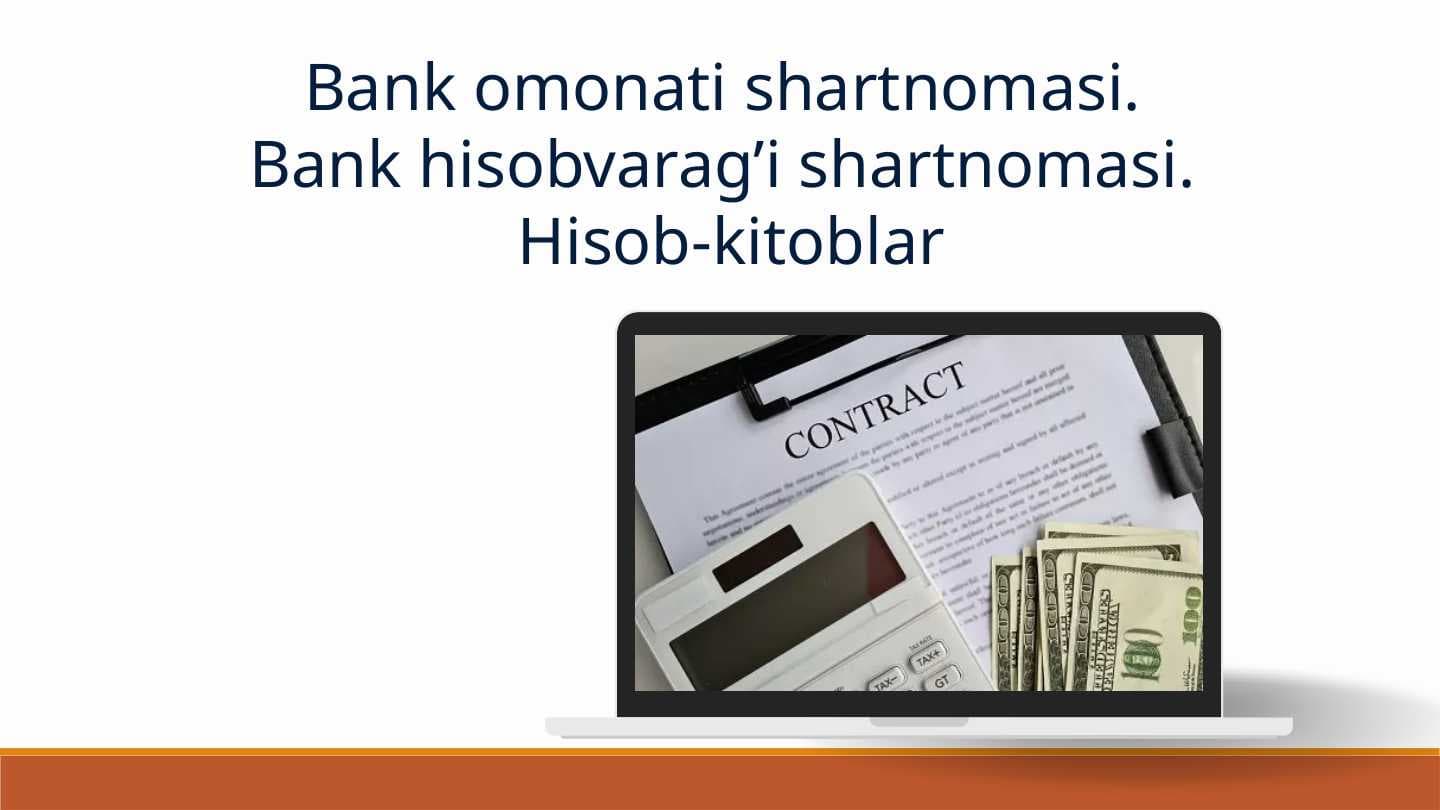 Bank omonati shartnomasi.