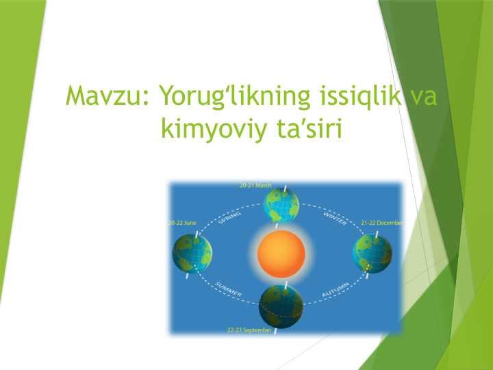 Yorugʻlikning issiqlik va kimyoviy taʼsiri