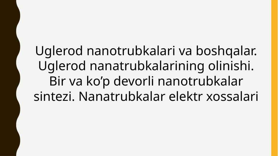 Uglerod nanotrubkalari va boshqalar.