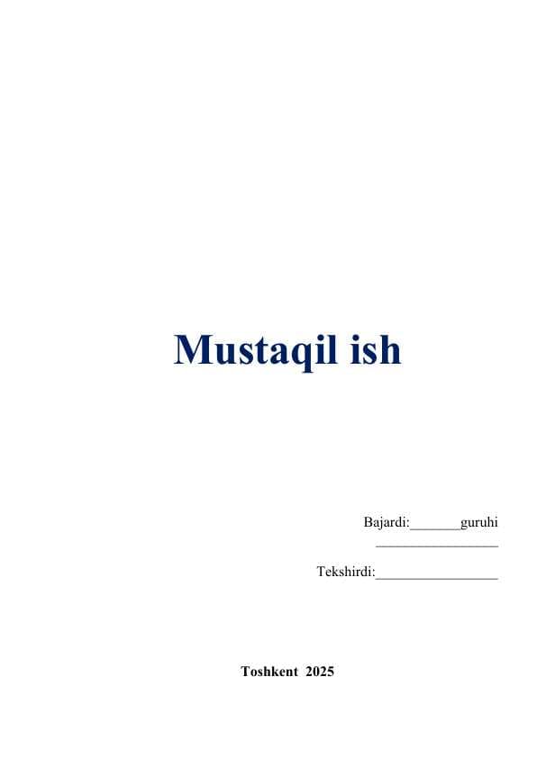 O‘lchashlarni bajarish metodikasini (O’BM) ishlab chiqish tartibini o‘rganish