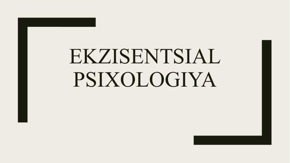 Ekzisentsial psixologiya
