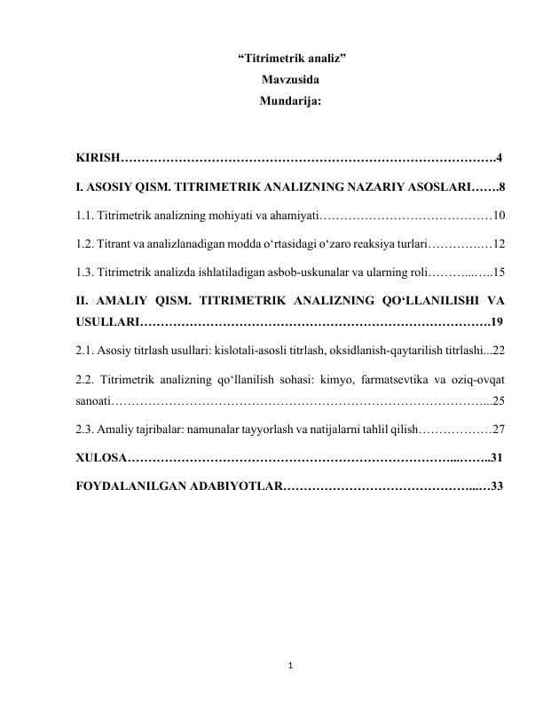 Titrimetrik analiz
