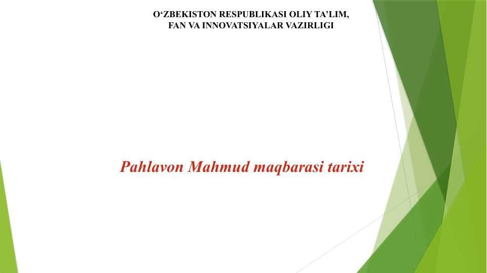 Pahlavon Mahmud slayd