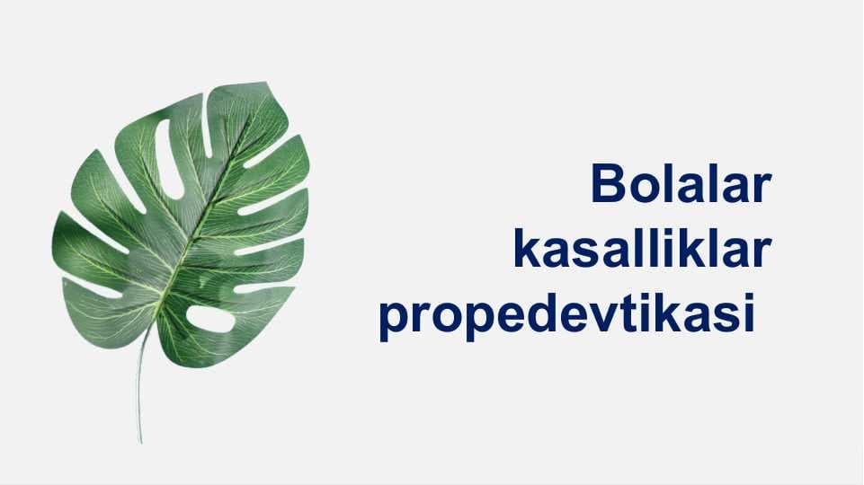 Bolalarda surunkali infeksiya oʻchoqlari.