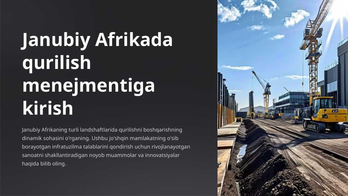 Janubiy Afrikada qurilish menejmentiga kirish
