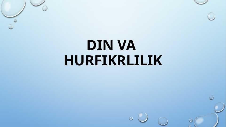 DIN VA HURFIKRLILIK