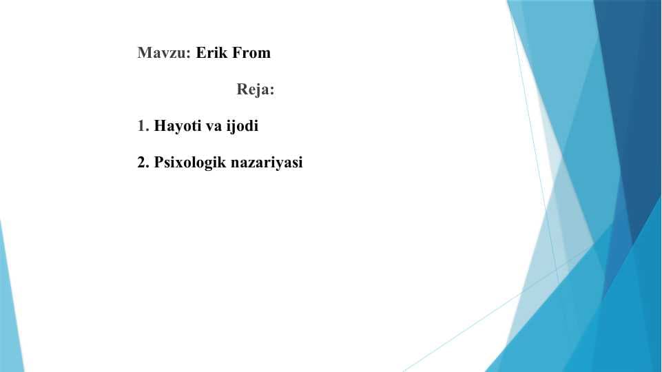 Erik From. Hayoti va ijodi