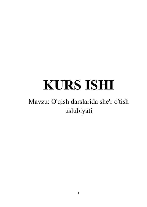 O'qish darslarida she'r o'tish uslubiyati