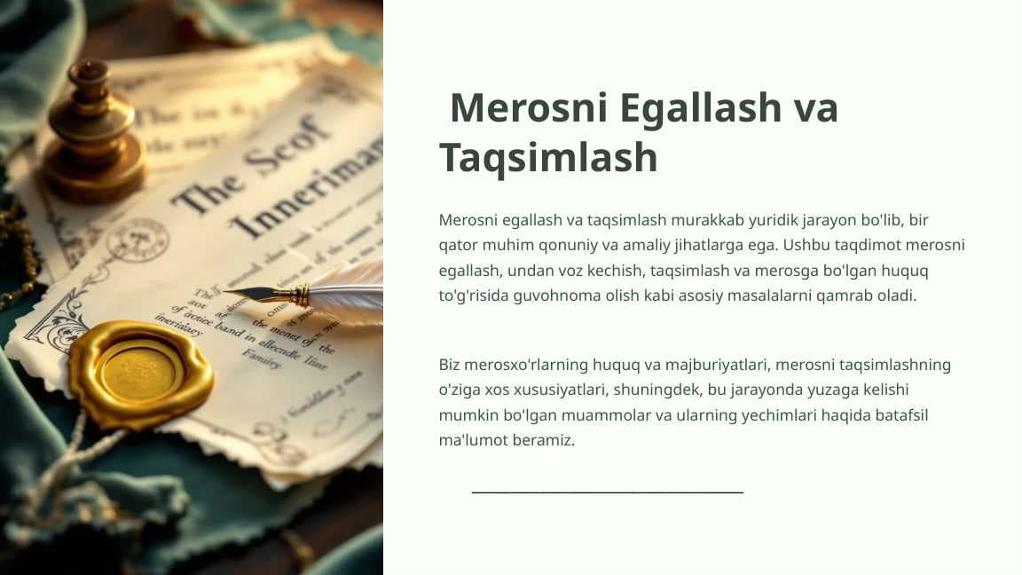 Merosni Egallash va Taqsimlash