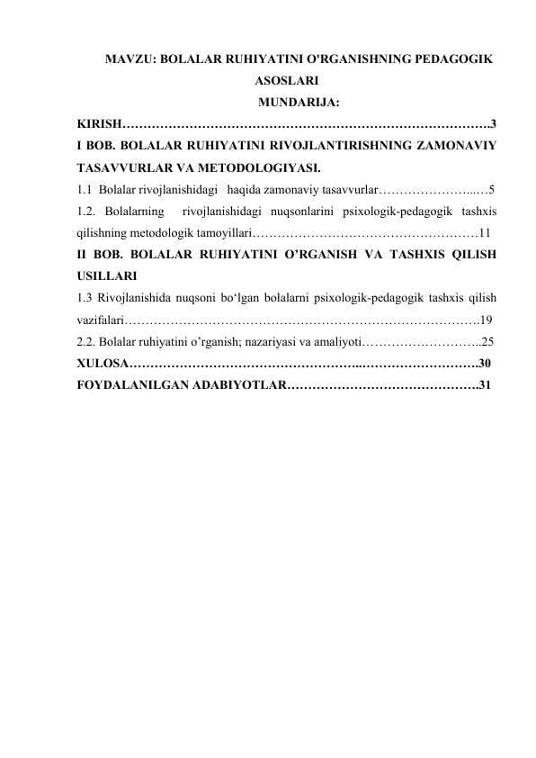 Bolalar ruhiyatini o'rganishning pedagogik asoslari