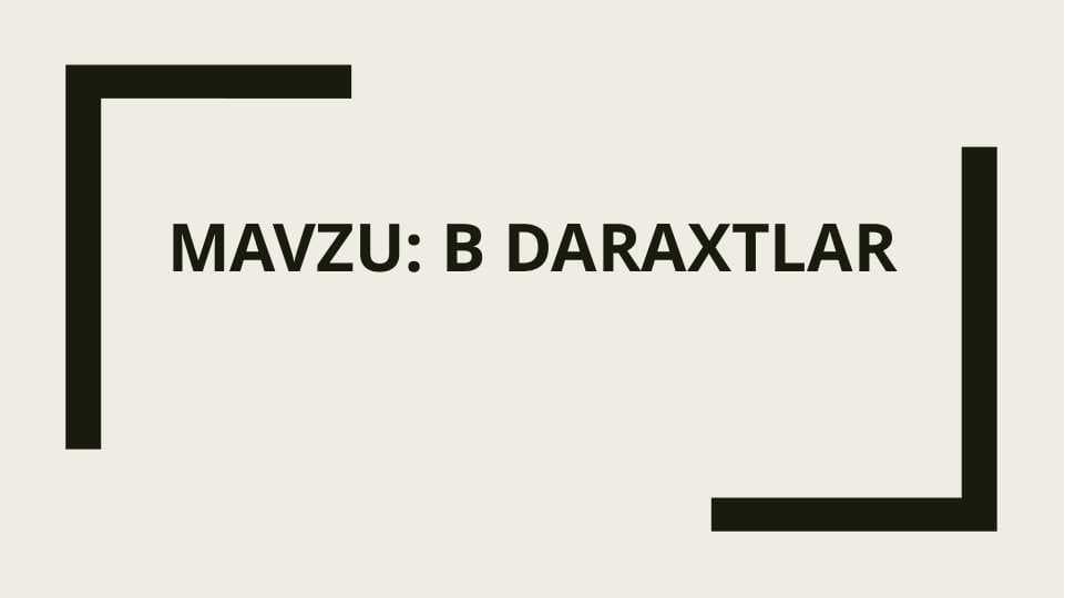 B daraxtlar