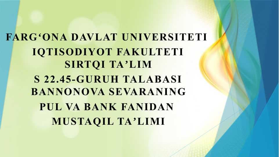 Tijorat banklarining kredit operatsiyalari