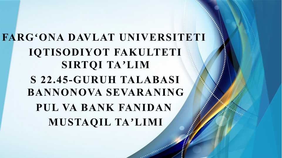 Tijorat banklarining kredit operatsiyalari
