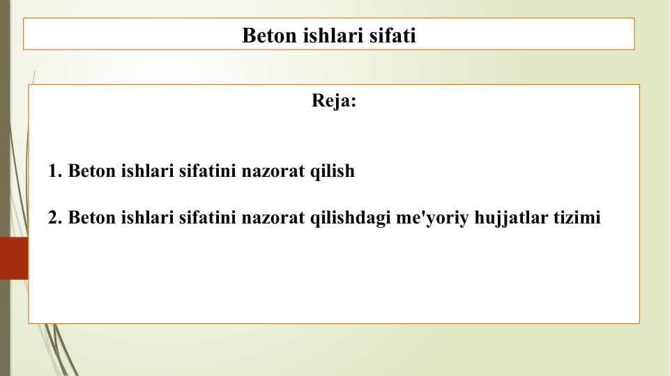 Beton ishlari sifati