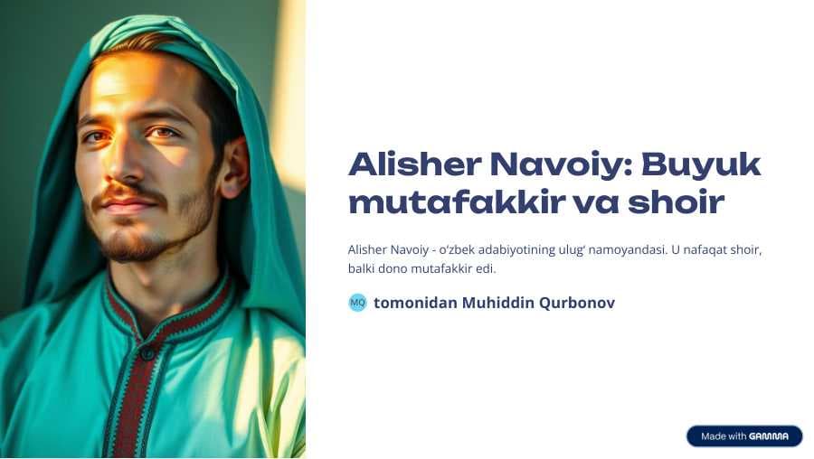 Buyuk mutaffakir Alisher Navoyi