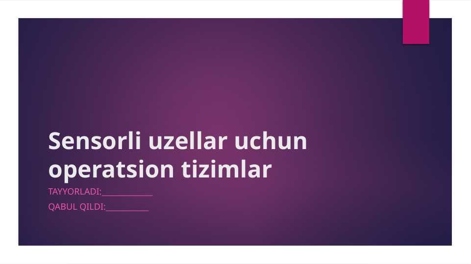 Sensorli uzellar uchun operatsion tizimlar