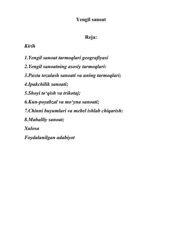 Yengil sanoat
