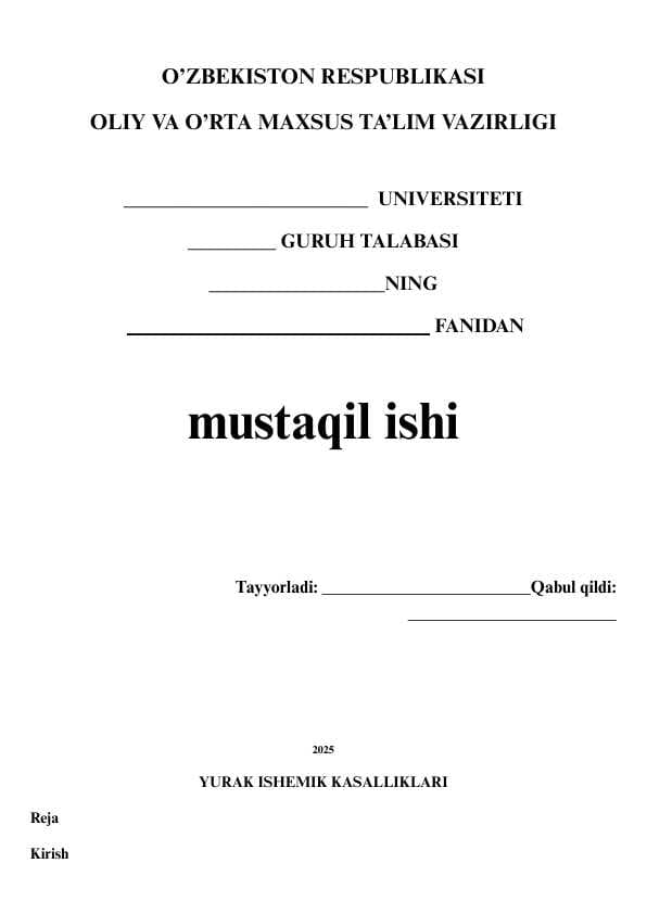 Yurak ishemik kasalliklari