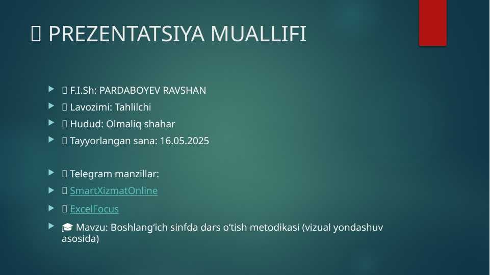 Boshlang‘ich sinfda dars o‘tish metodikasi