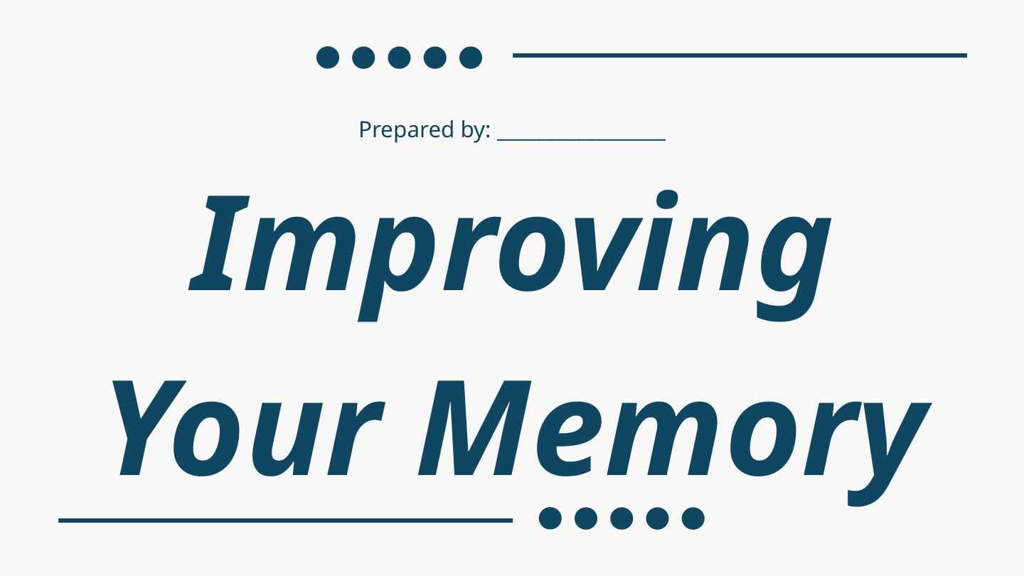 Improving Your Memory
