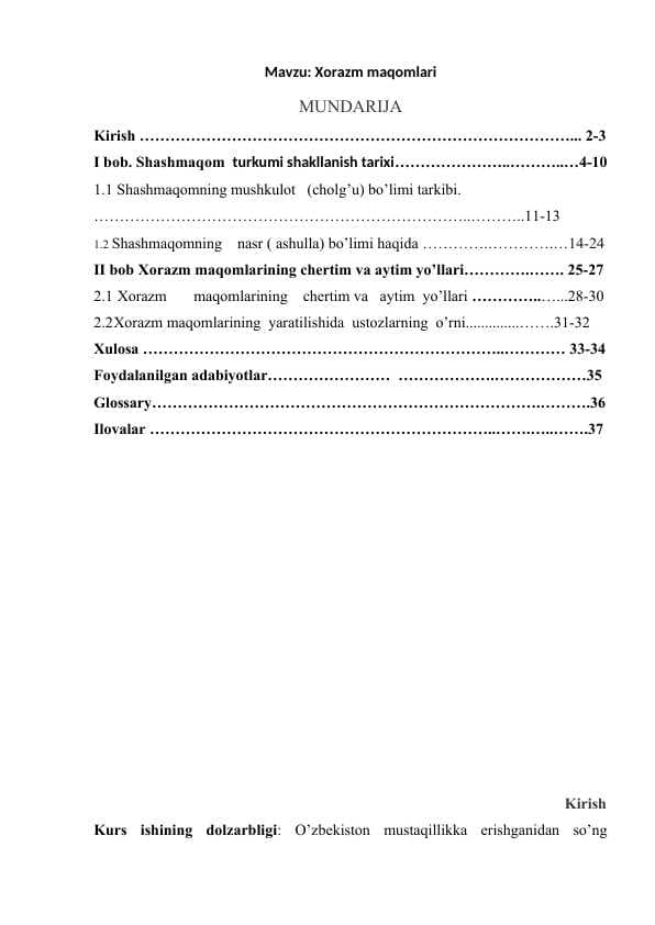 Xorazm maqomlari