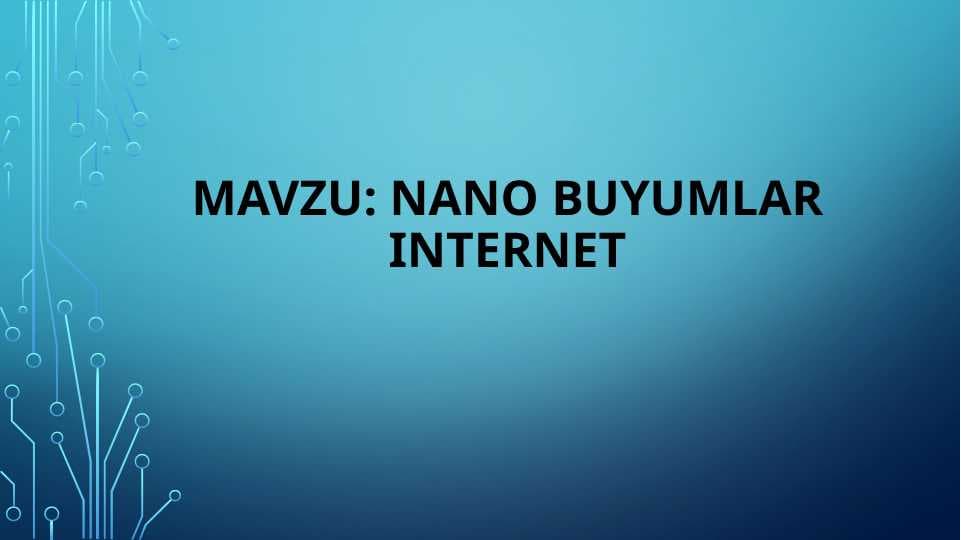 Nano buyumlar internet
